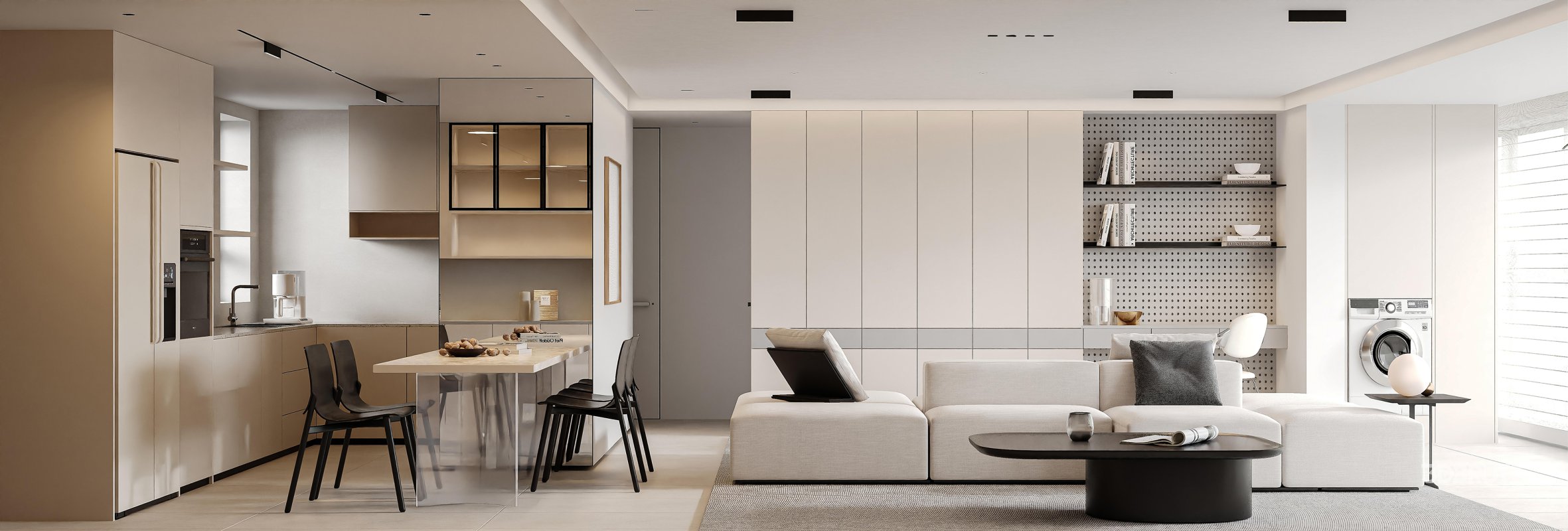 living room dining room kitchen Image 2