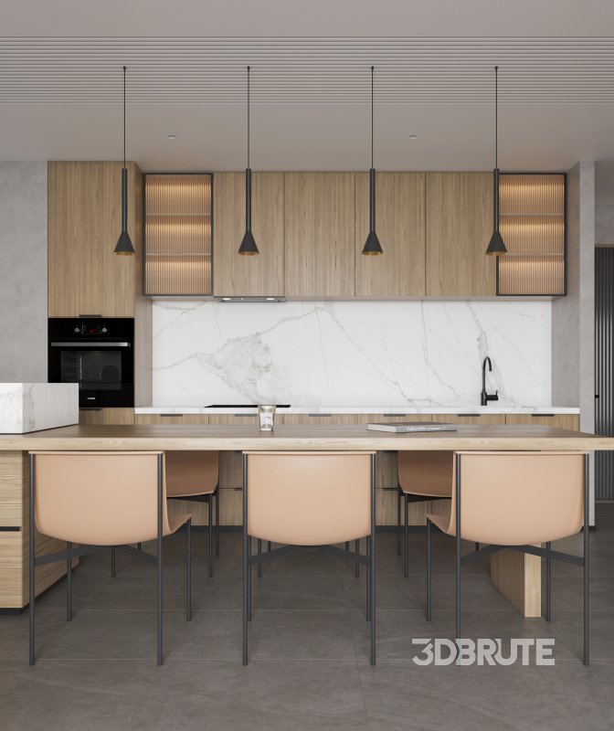 Modern living room and dining room interior scene Image 7