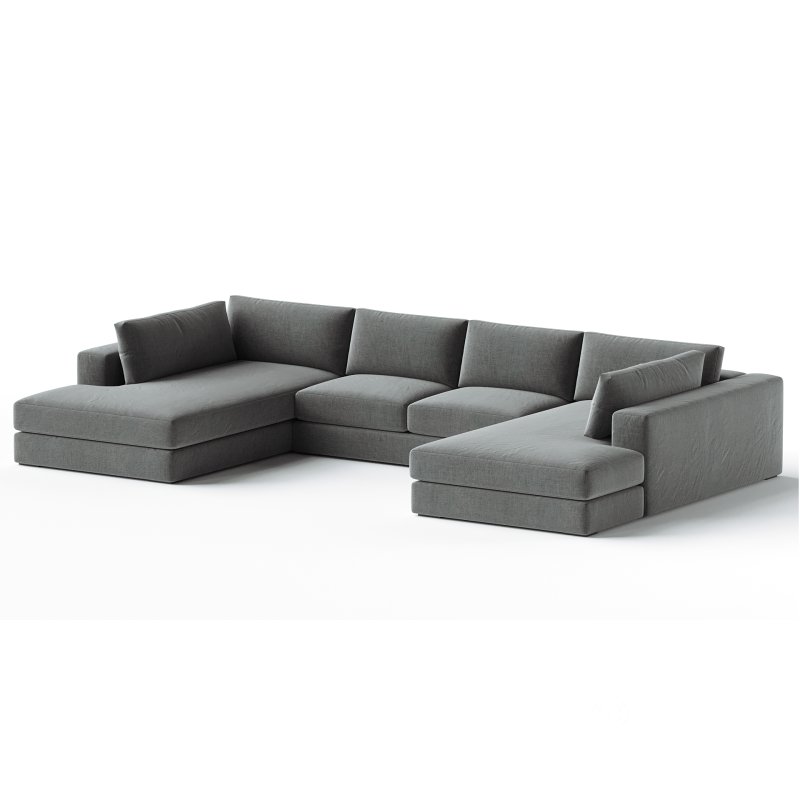 Oceanside 3-Piece Double Bumper Sectional Sofa Image 2