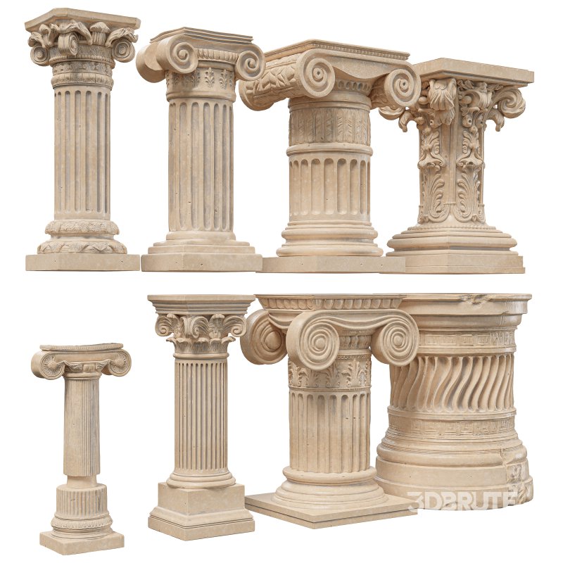 08 Classical Architectural Columns Collection -Doric Ionic-Corinthian Orders Image 3