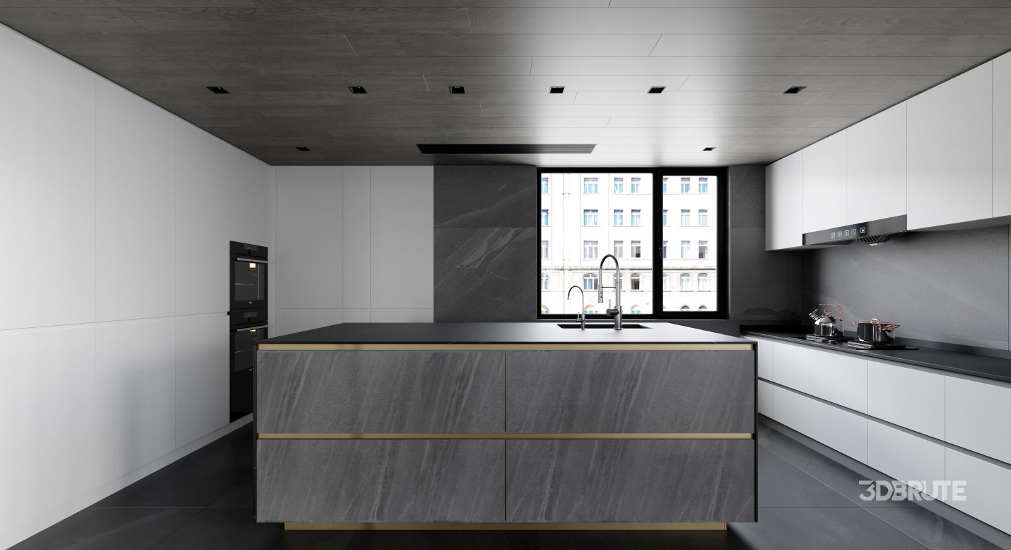 Modern living room and dining room interior scene Image 8