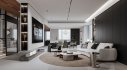 Modern living room and dining room interior scene - Thumbnail 2