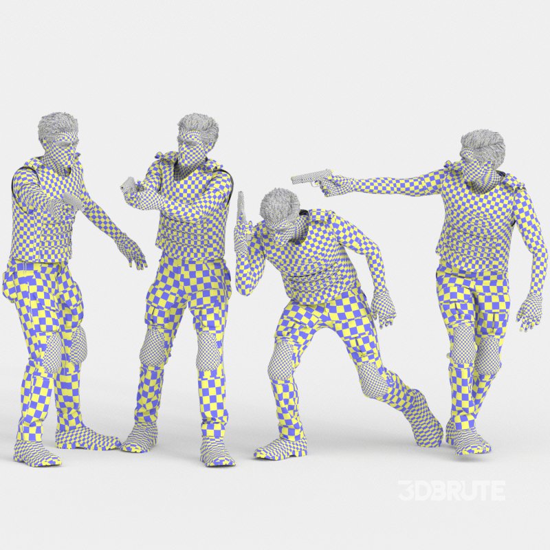 The Army Soldier Man 04 Poses Image 5