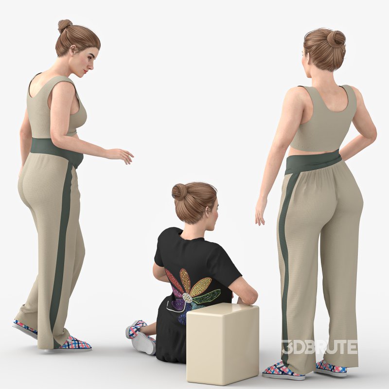 Pregnant woman 03 poses Image 1