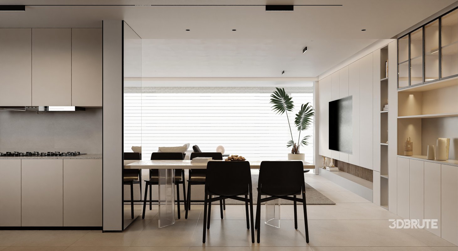 living room dining room kitchen Image 5