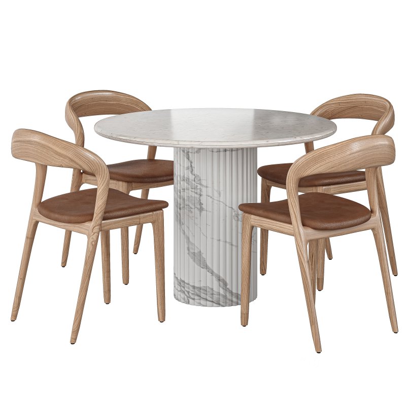 Amare Dining Chair and Oranda Round Dining Table-Fourhands Image 3