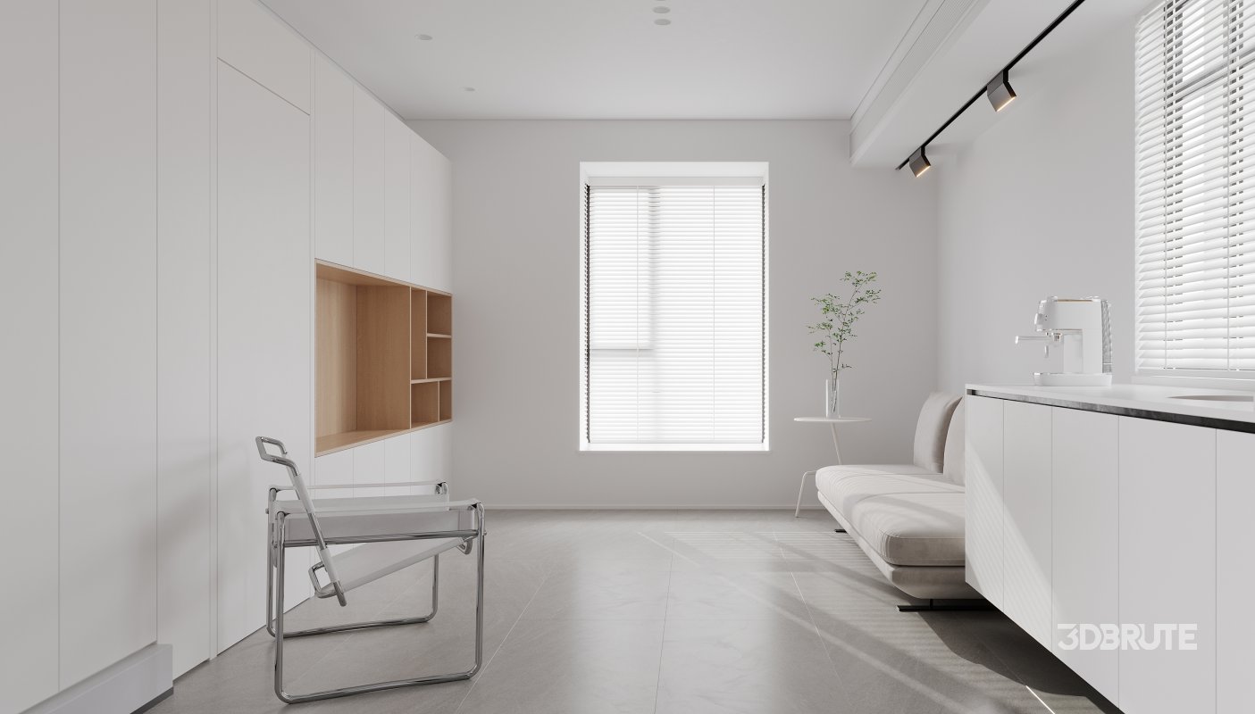 Modern living room and dining room interior scene Image 3