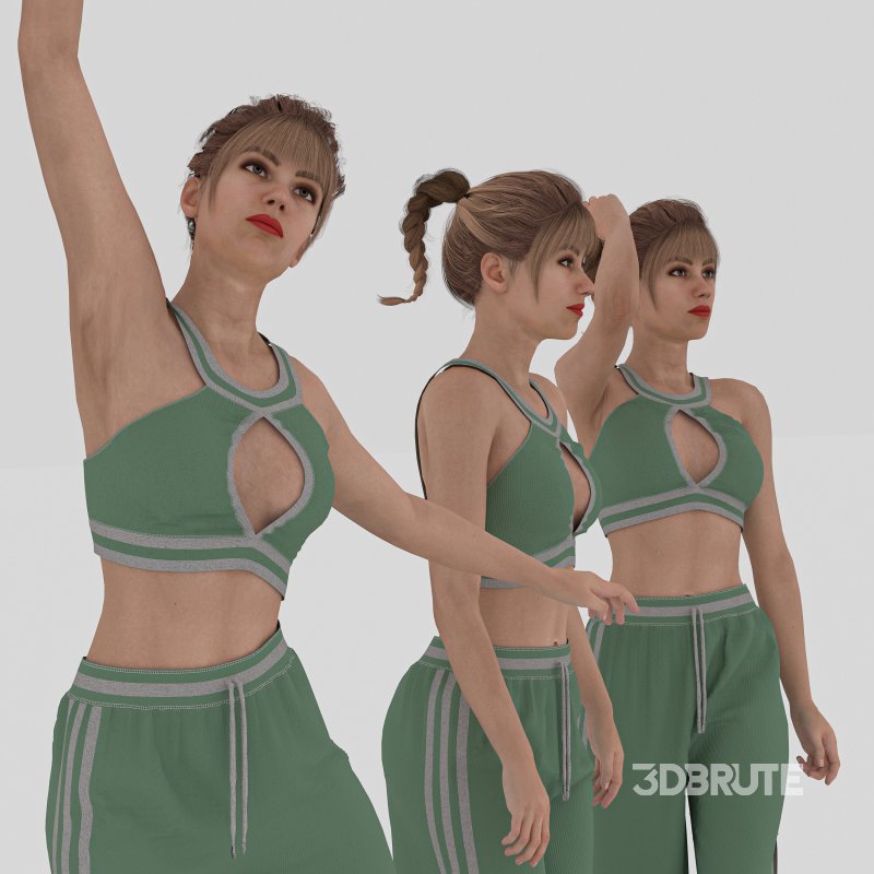 Woman in Sport wear 03 poses Image 3