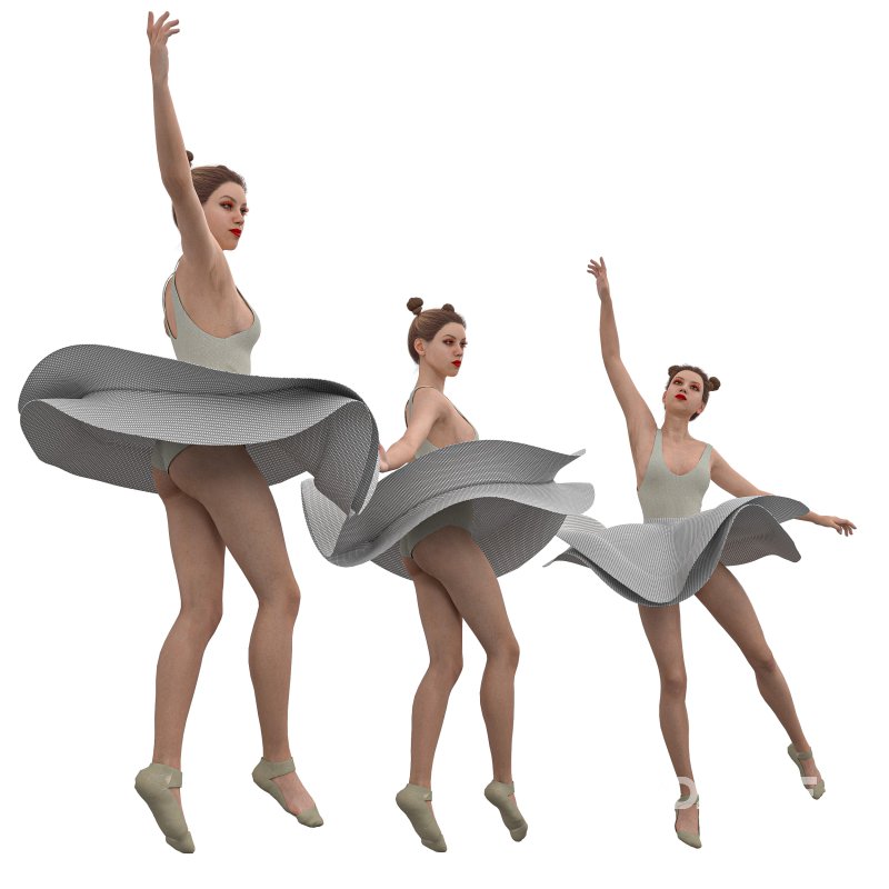 ballerina girl in 3 poses Image 5