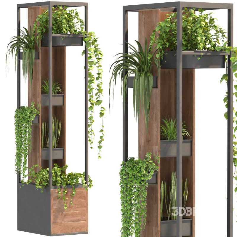 Metal and Wood Plant Stand Image 7