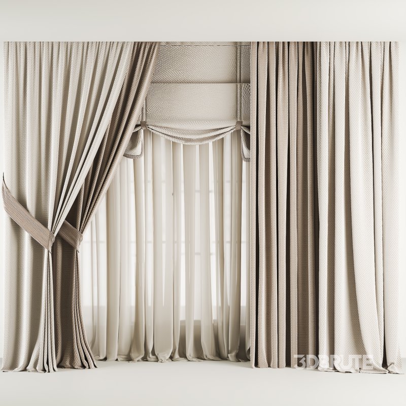 Silk and Cotton Curtain Set 77 Image 1