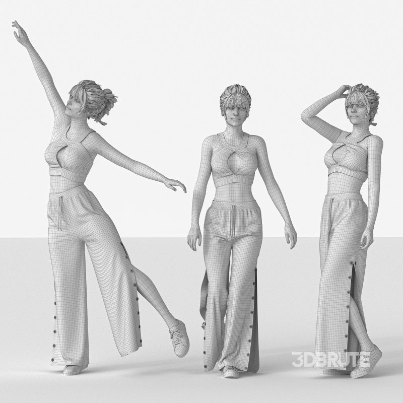 Woman in Sport wear 03 poses Image 4