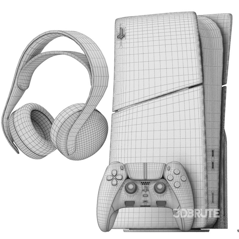 sony playstation 5 slim with headphone and controller Image 8