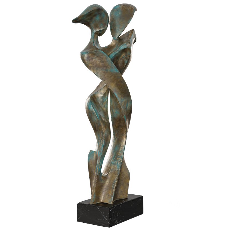 Antique modern abstract Embrace in Bronze Image 4