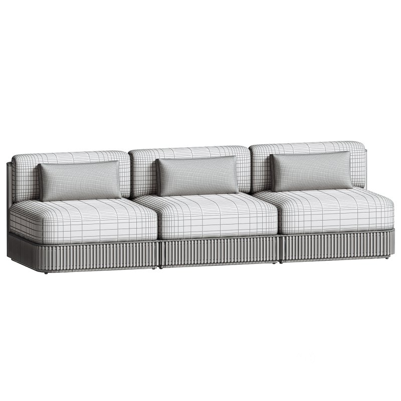 Beaumont Outdoor Teak Three Piece Modular Sofa Image 3