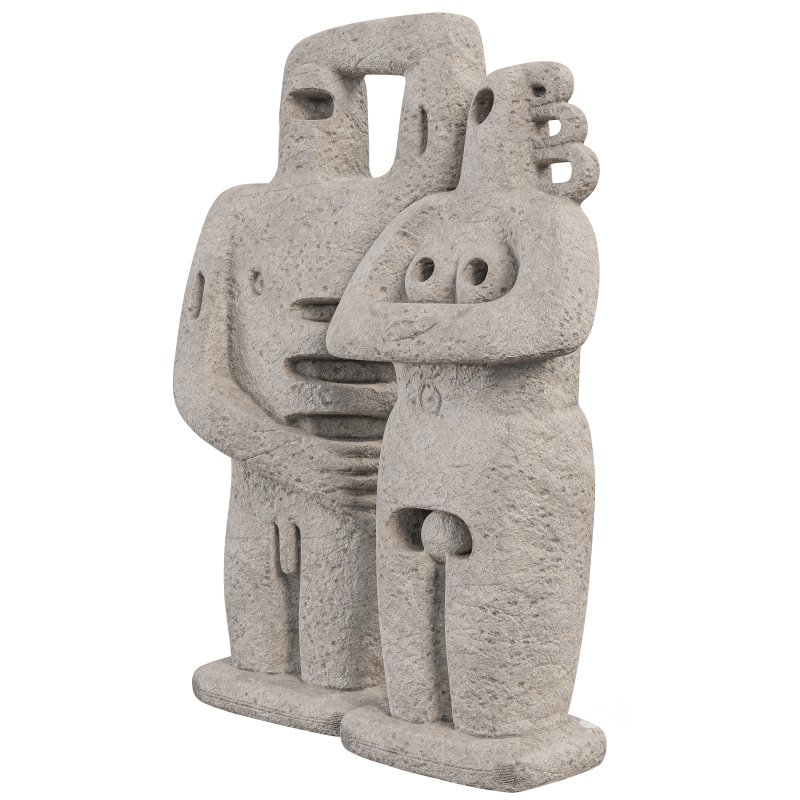 Abstract Primitive Couple Sculpture Image 1