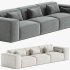 Scandinavian Slipcovered Square Arm Modular Sofa - Thumbnail 1