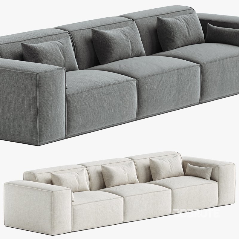 Scandinavian Slipcovered Square Arm Modular Sofa Image 1