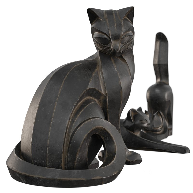 3 Cat Set Statue Image 5