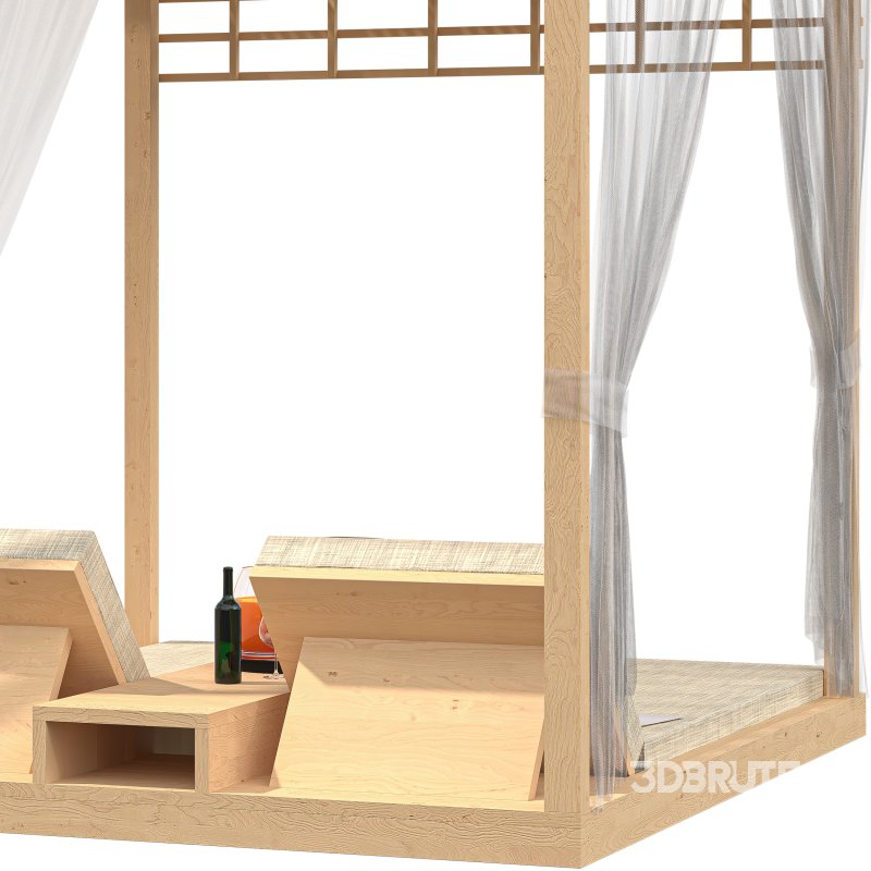 Relaxing Canopy – Modern Outdoor Lounge 3D Scene Image 5