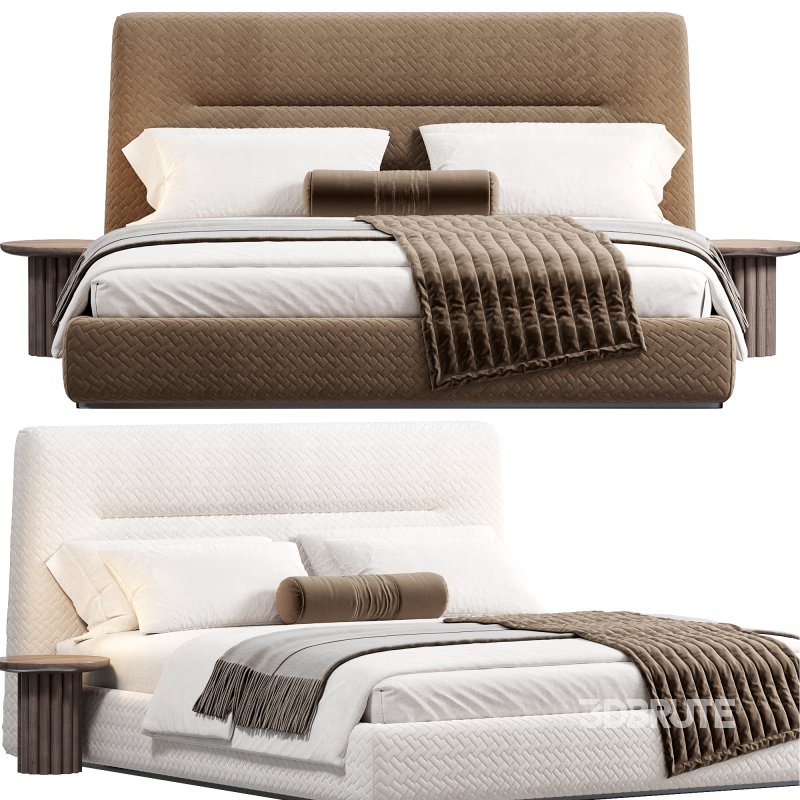 Bed with upholstered headboard Oliva by Livemaster Image 3