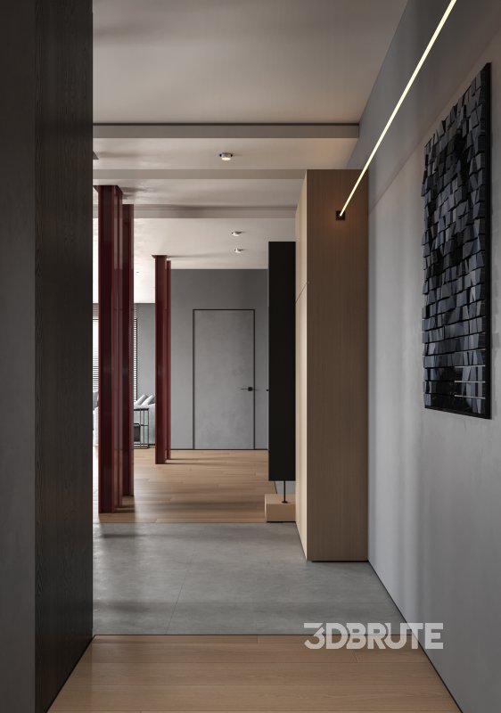 Modern living room and dining room interior scene Image 7