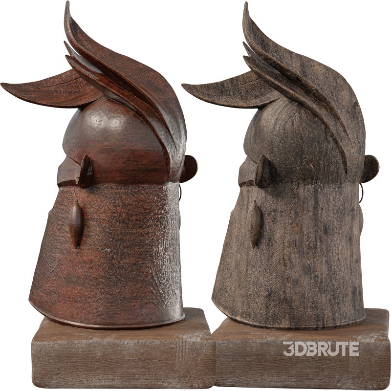 Wooden Viking Warrior Bust Mythical Image 5