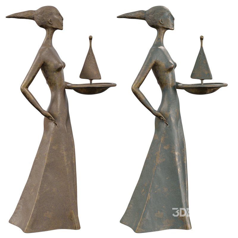 Balance of Life Abstract Female with Sailboat Image 1