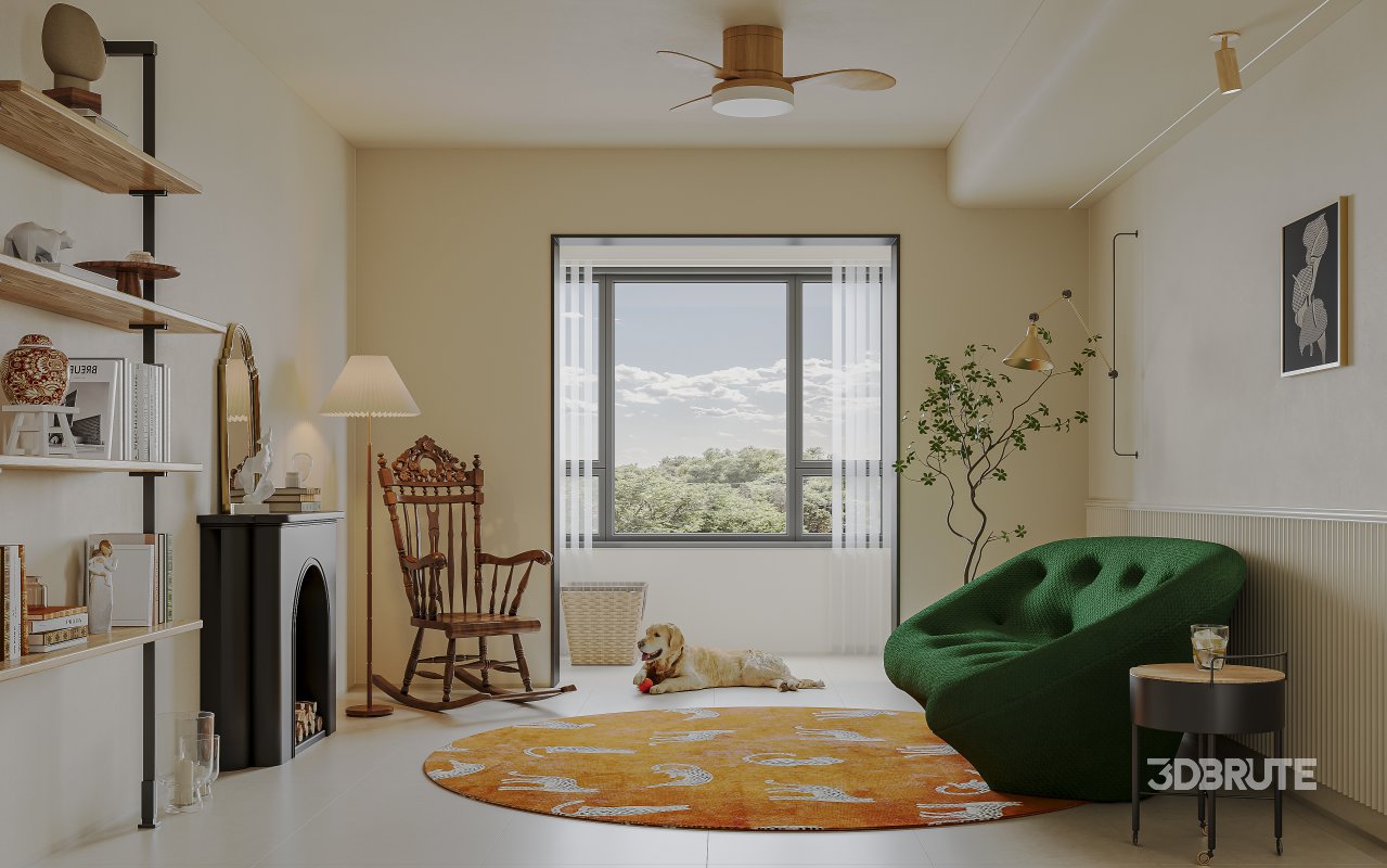 Eclectic living and dining room interior Image 4