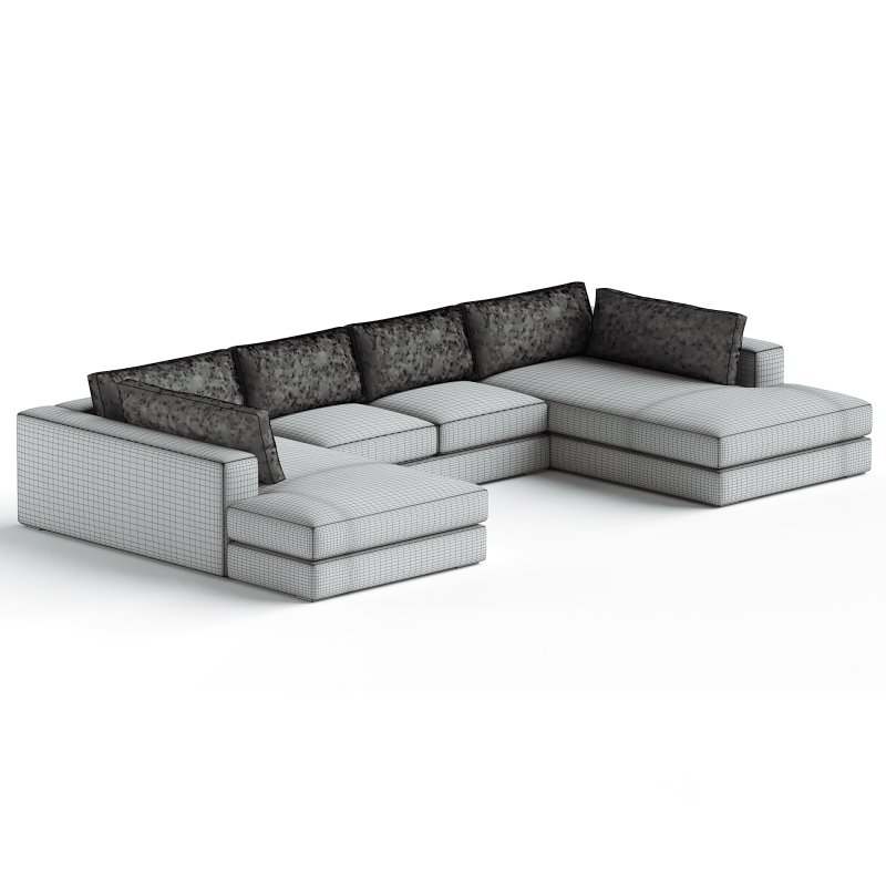 Oceanside 3-Piece Double Bumper Sectional Sofa Image 3