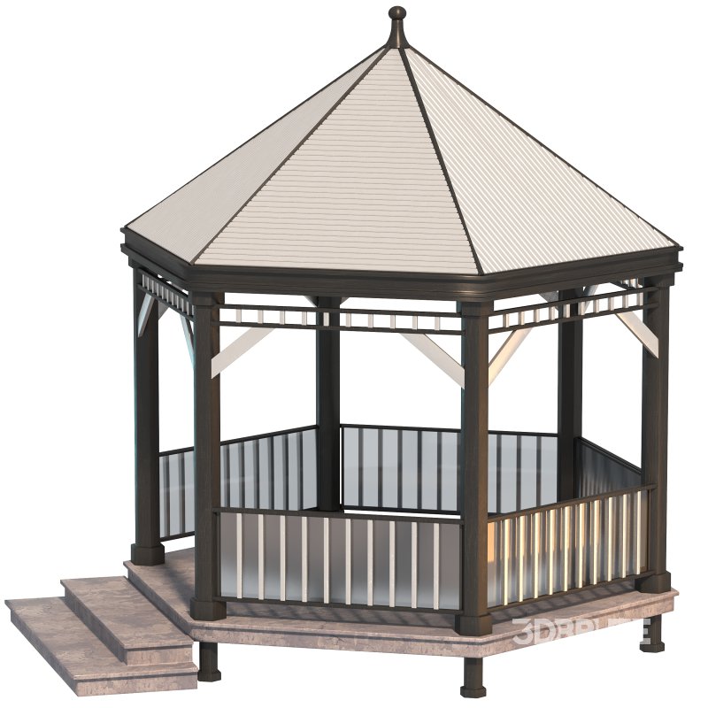 Modern Glass & Steel Gazebo Image 6