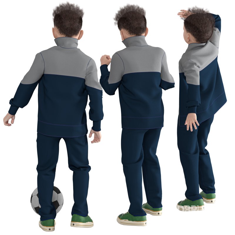 Sport Kid Boy in 03 Poses Image 1