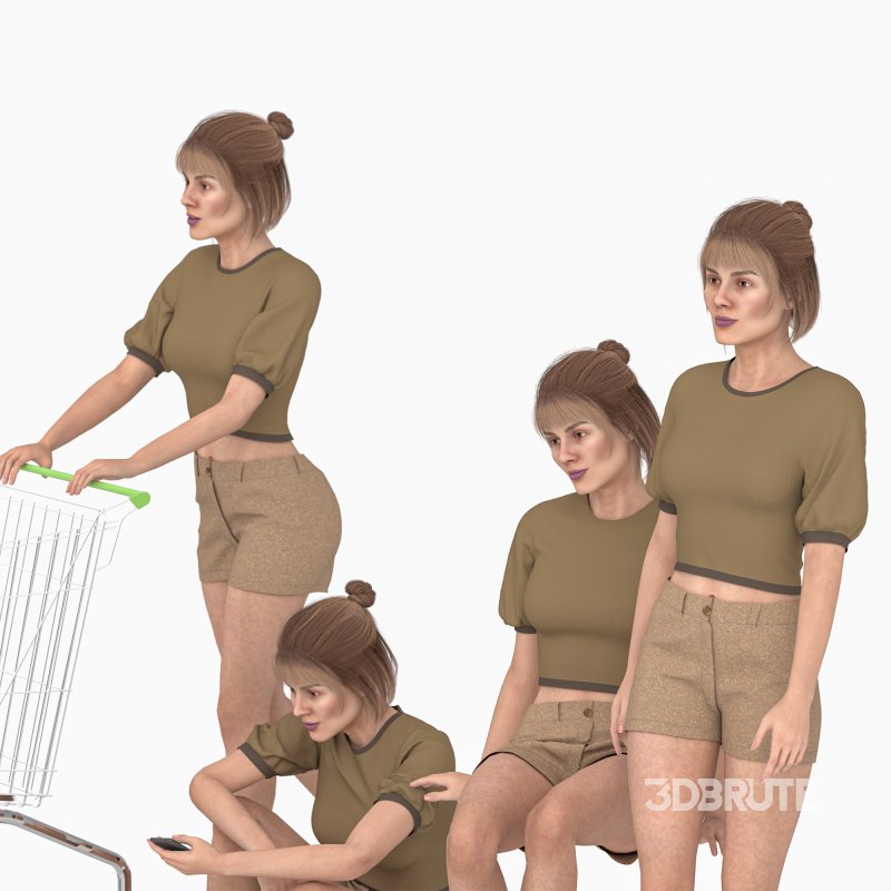 Casual Woman at Shopping 04 Poses Image 4