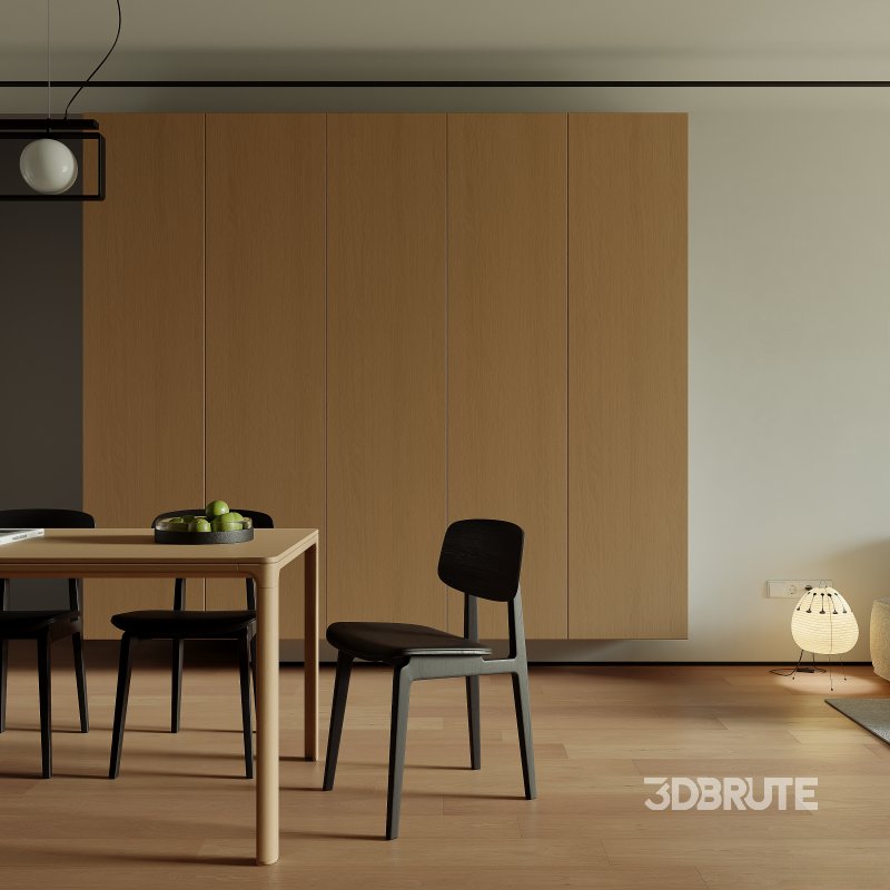 Modern living room and dining room interior scene Image 7