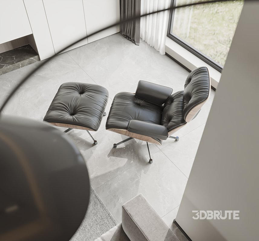 Modern living room and dining room interior scene Image 11