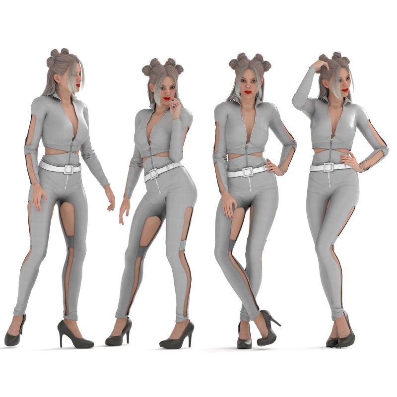 Cat Girl in 04 Poses Image 3