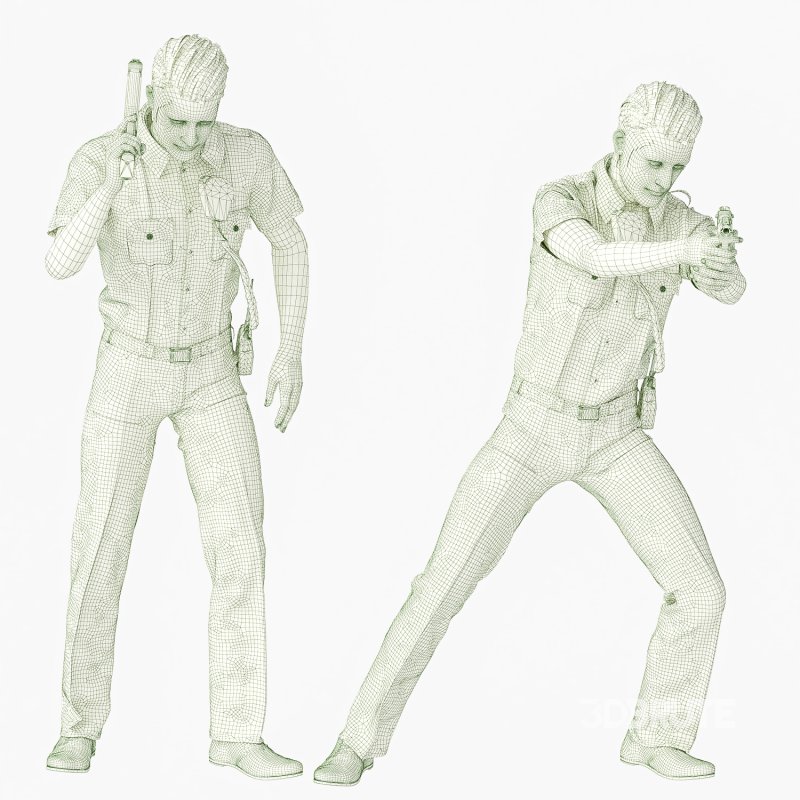 Police Man in 04 Poses Image 5