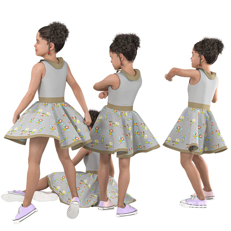 child Girl in 4 Poses Image 5