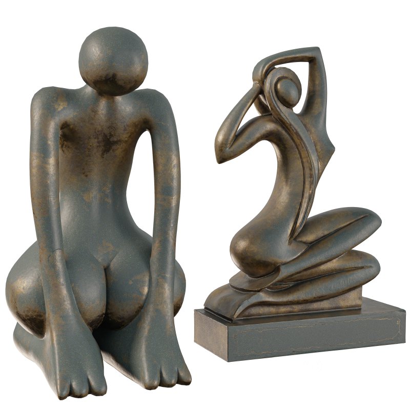 Abstract Bronze Female Figure Sculpture Image 4