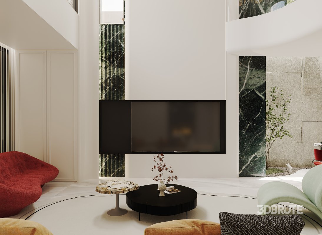 Luxury villa interior and courtyard Image 18