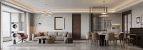 Modern living room and dining room interior scene - Thumbnail 4