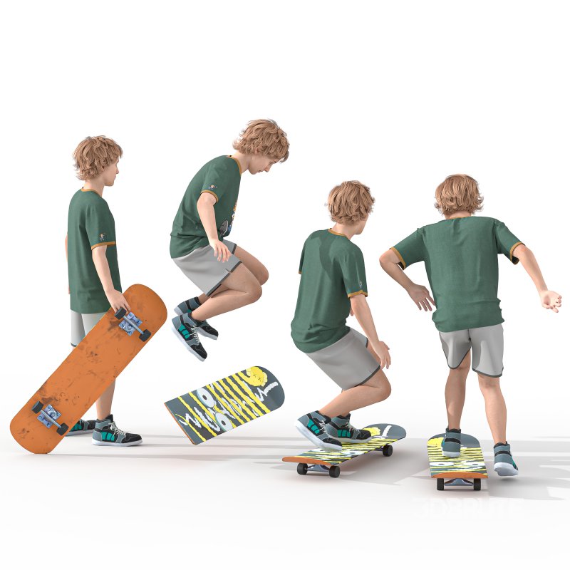 Skateboard Boy 04 pose Image 5