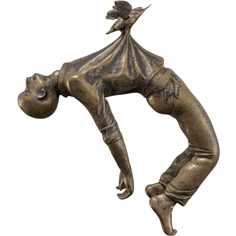 Headless Dancing Figure with Bird Sculpture Image 1