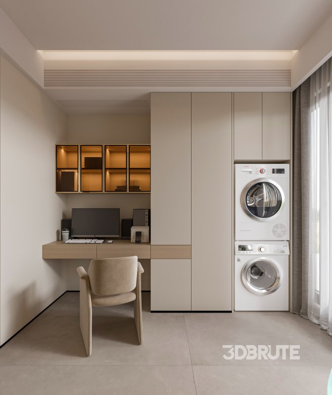 Modern living room and dining room interior scene Image 10