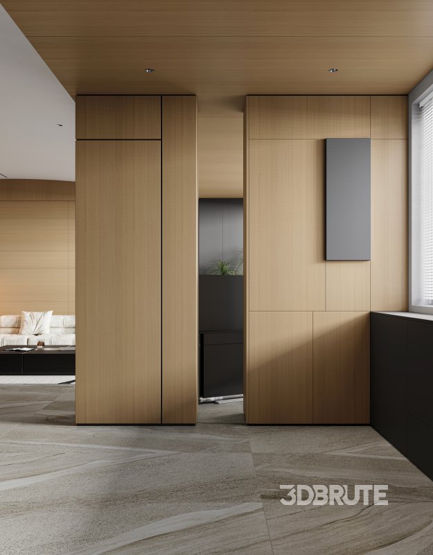 Modern living room and dining room interior scene Image 5