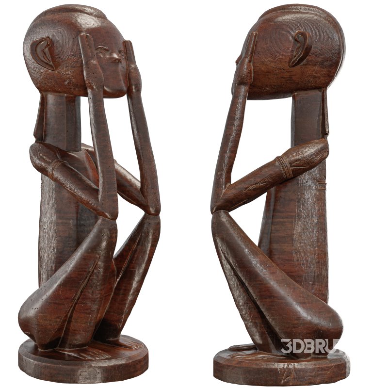 Traditional African Seated Figure Sculpture Image 4