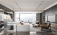 Modern living room and dining room interior scene - Thumbnail 4