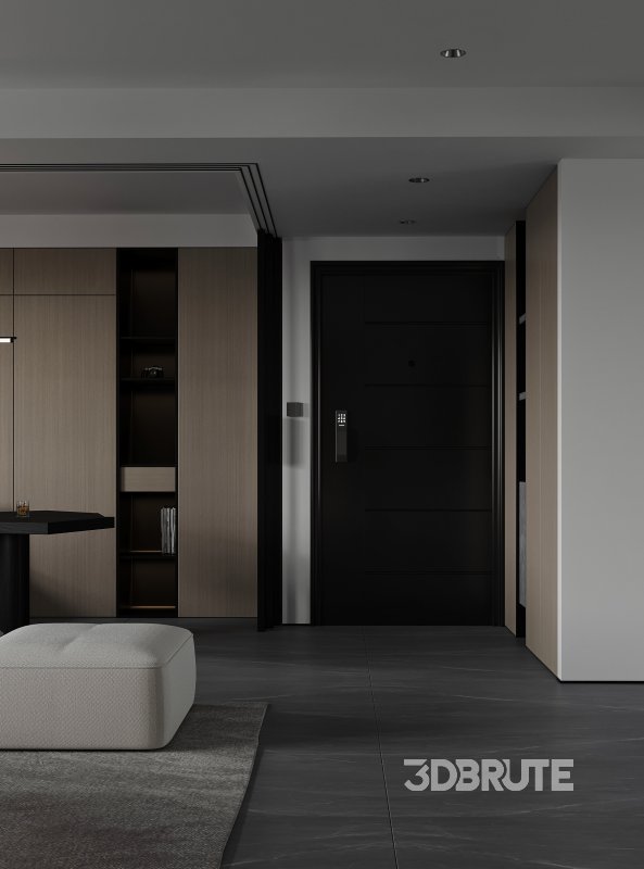 Modern living room and dining room interior scene Image 7