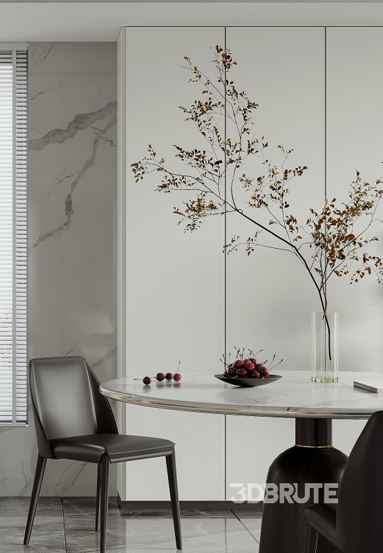 Modern living room and dining room interior scene Image 6