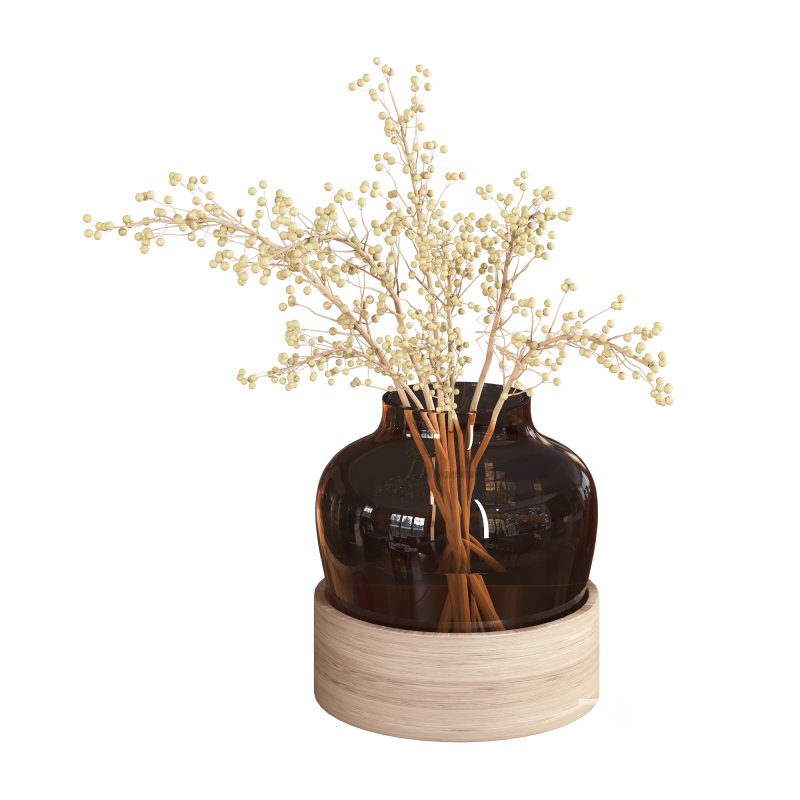 Branches in a bouquet glass vase Image 3